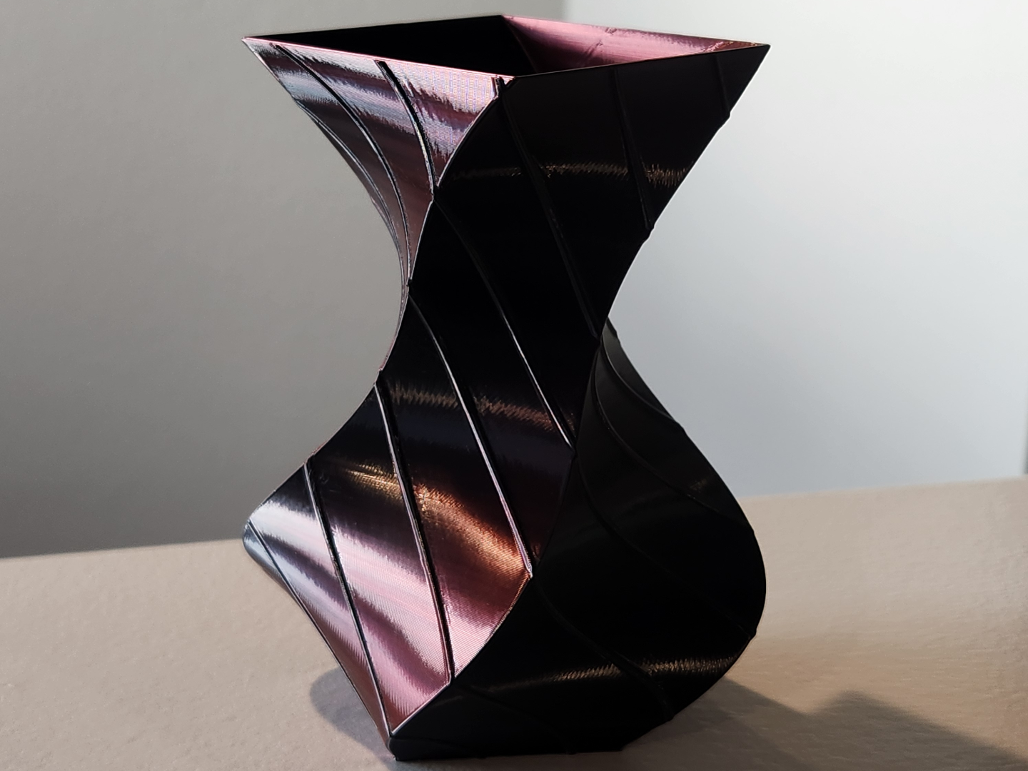 Abstract Rectangle Twist Decorative Vase
