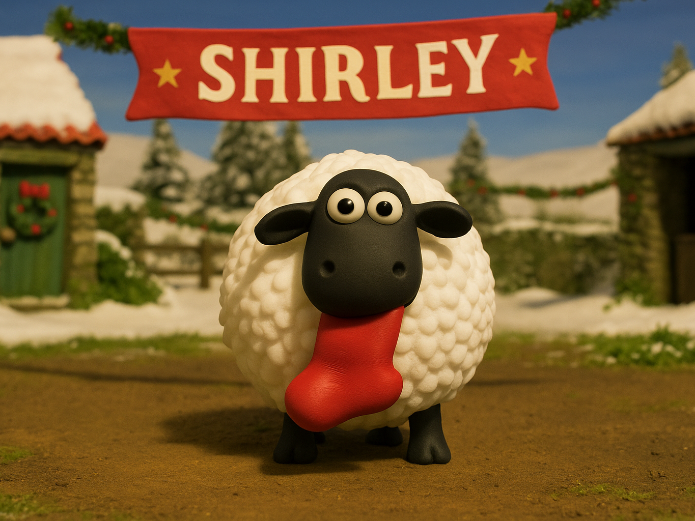 Shaun the Sheep Shirly Sheep Christmas Decoration