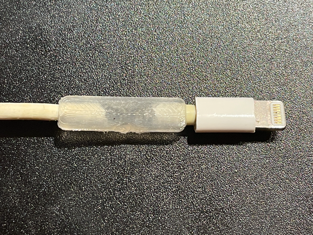 iPhone cable repair - hot glue