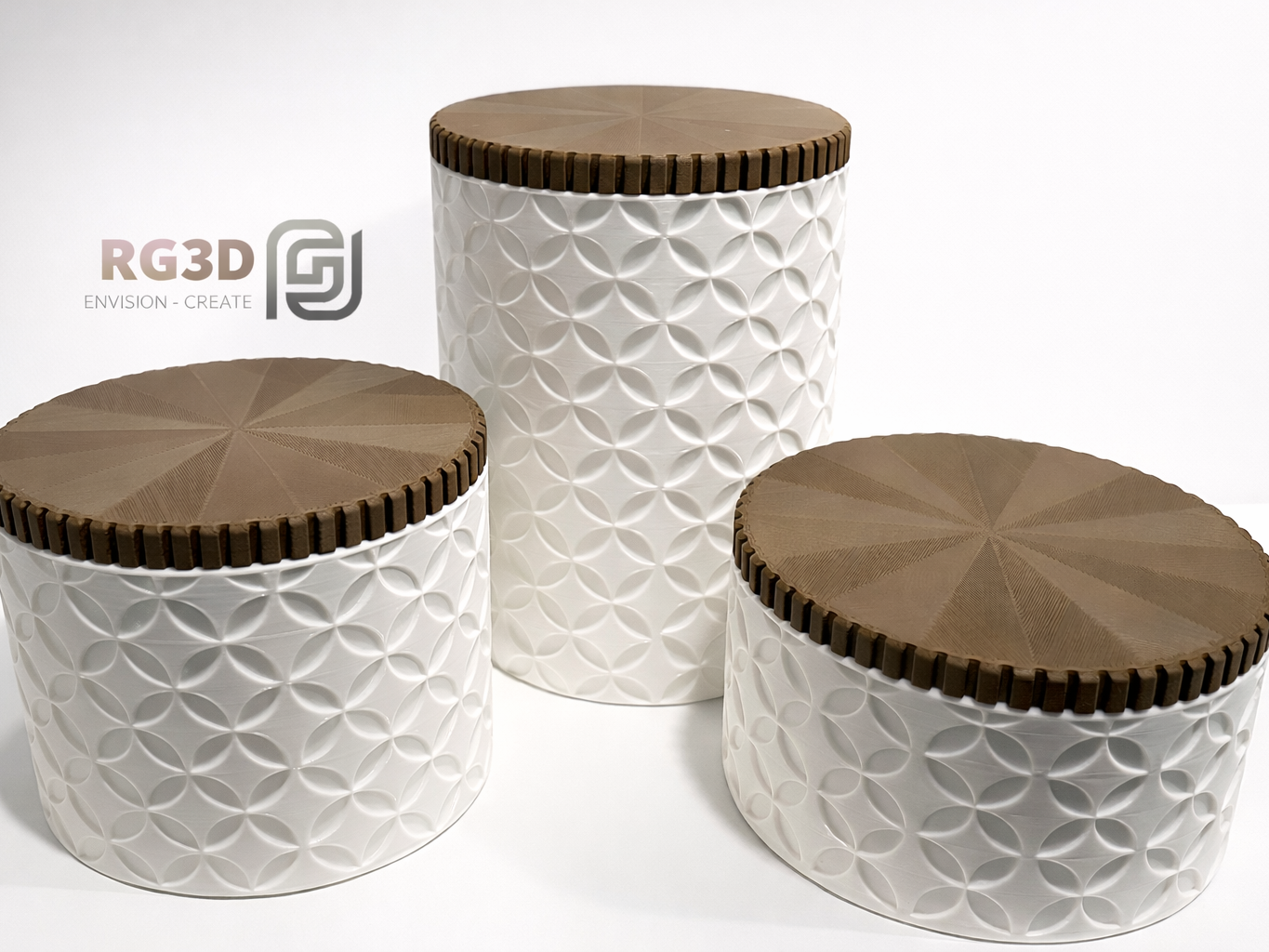 Patterned jar set with lid