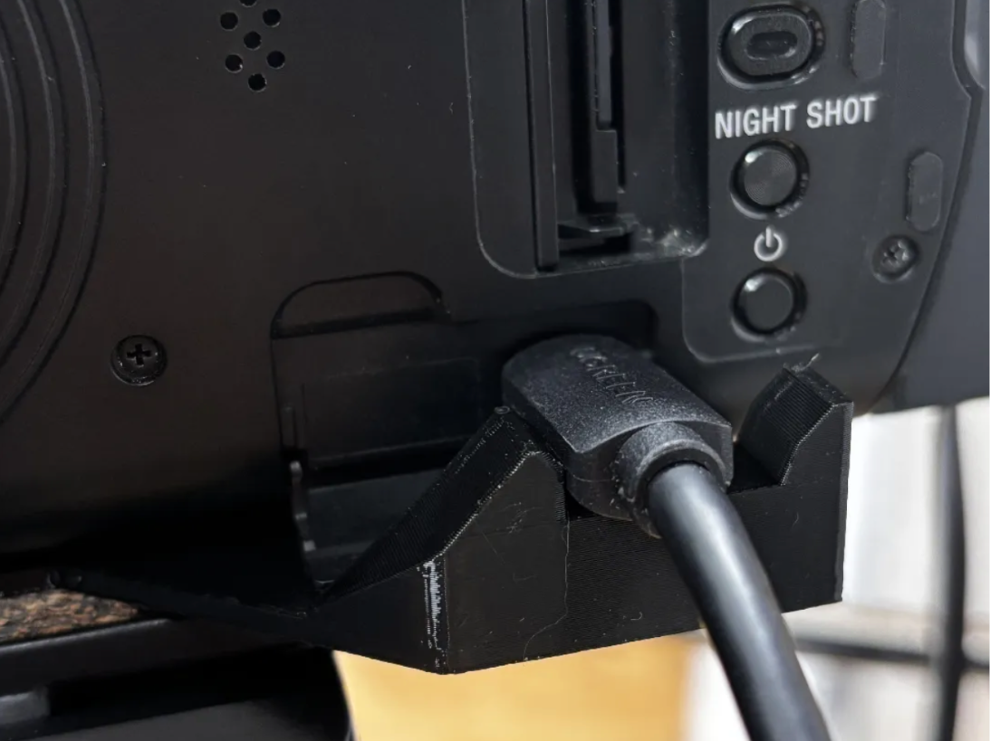 Sony AX53 HDMI cable holder