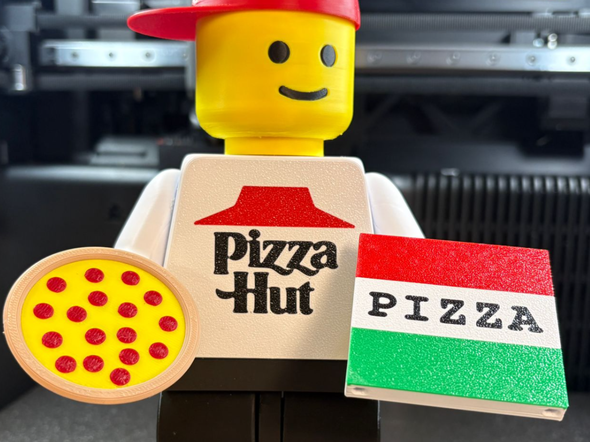 Pizza und Pizzakarton für 20cm Brickman 500%
