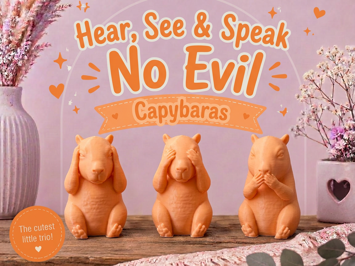 Hear, See & Speak No Evil Capybaras