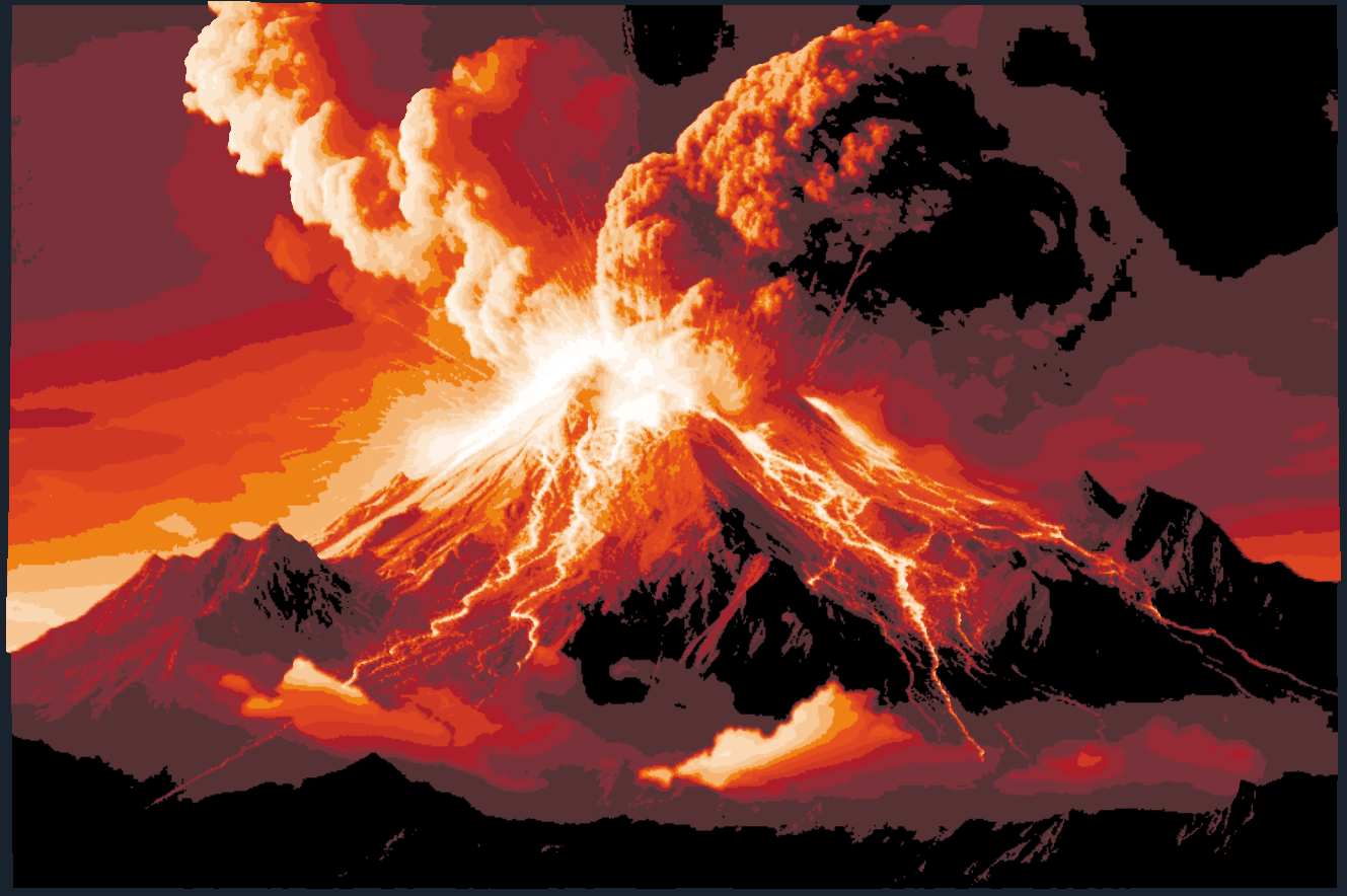HueForge Volcano Eruption
