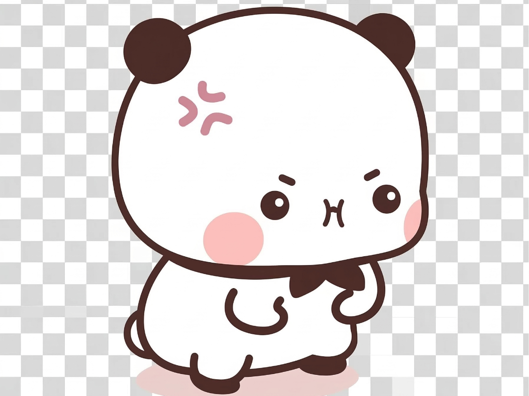 Bubu Angry Panda Keychain-Optimized Multimaterial
