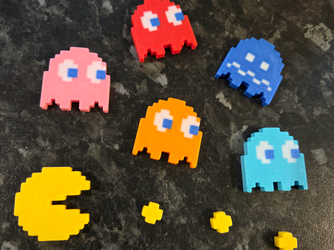 Pacman fridge Magnet set