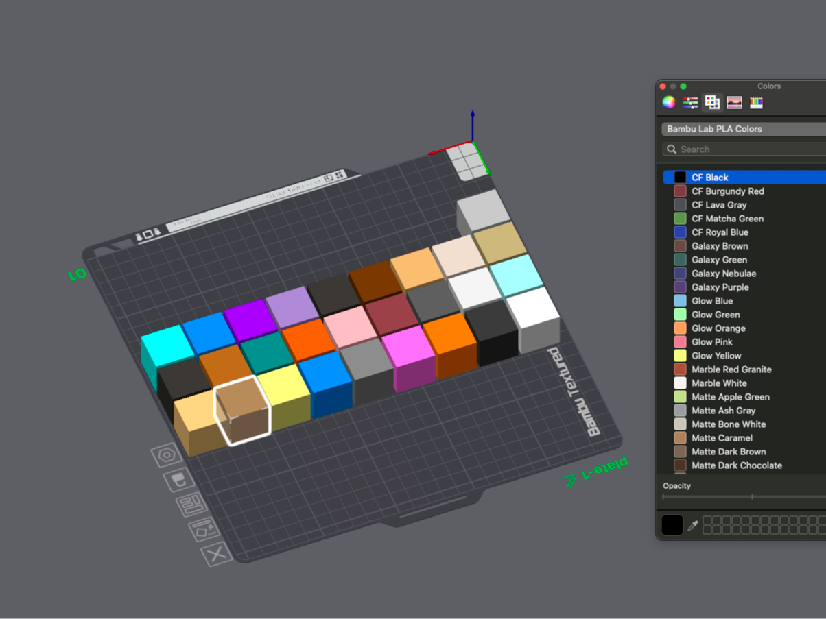 Bambu Lab Filament Color Pallette for macOS