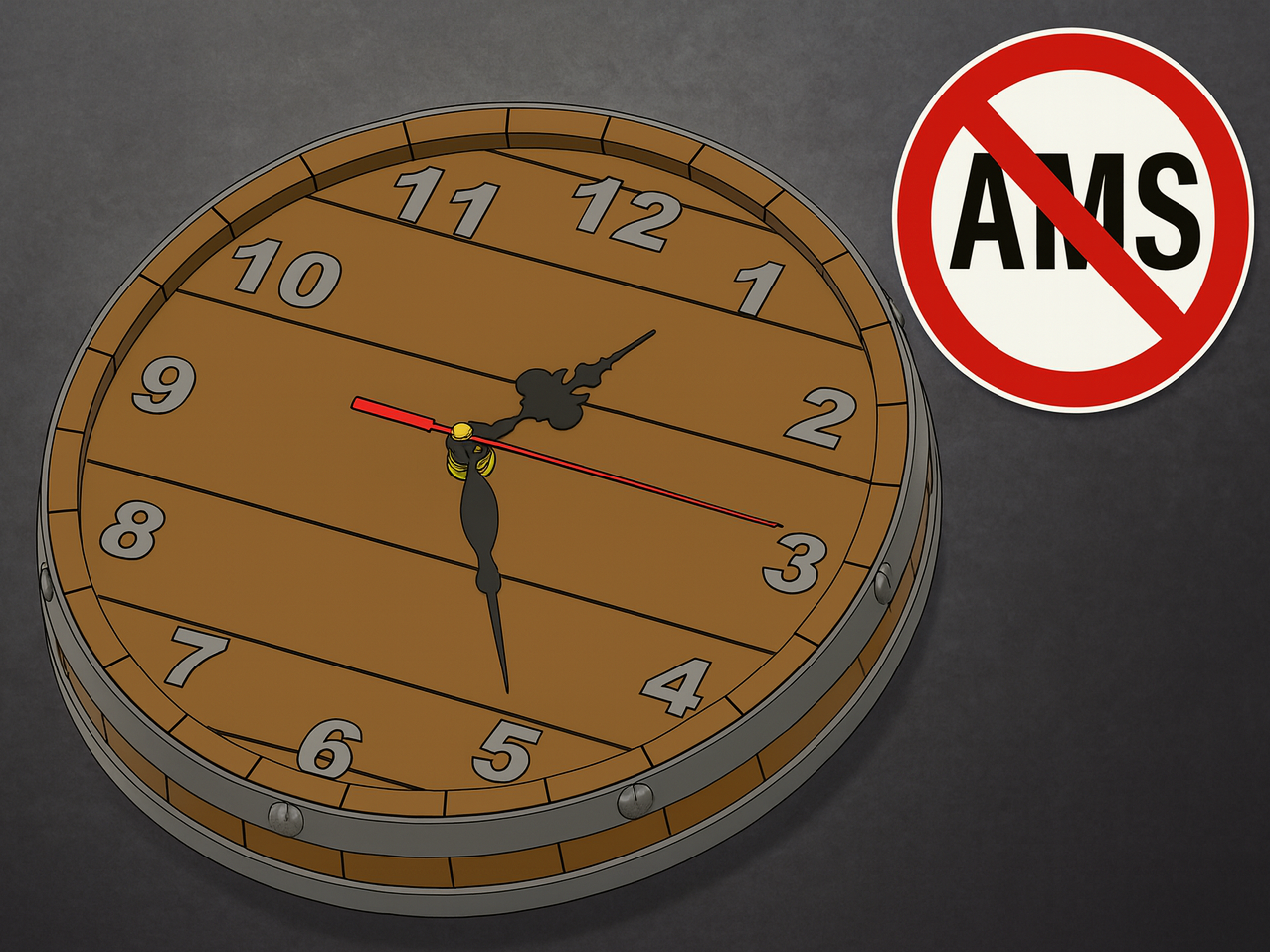 Wanduhr als Fass