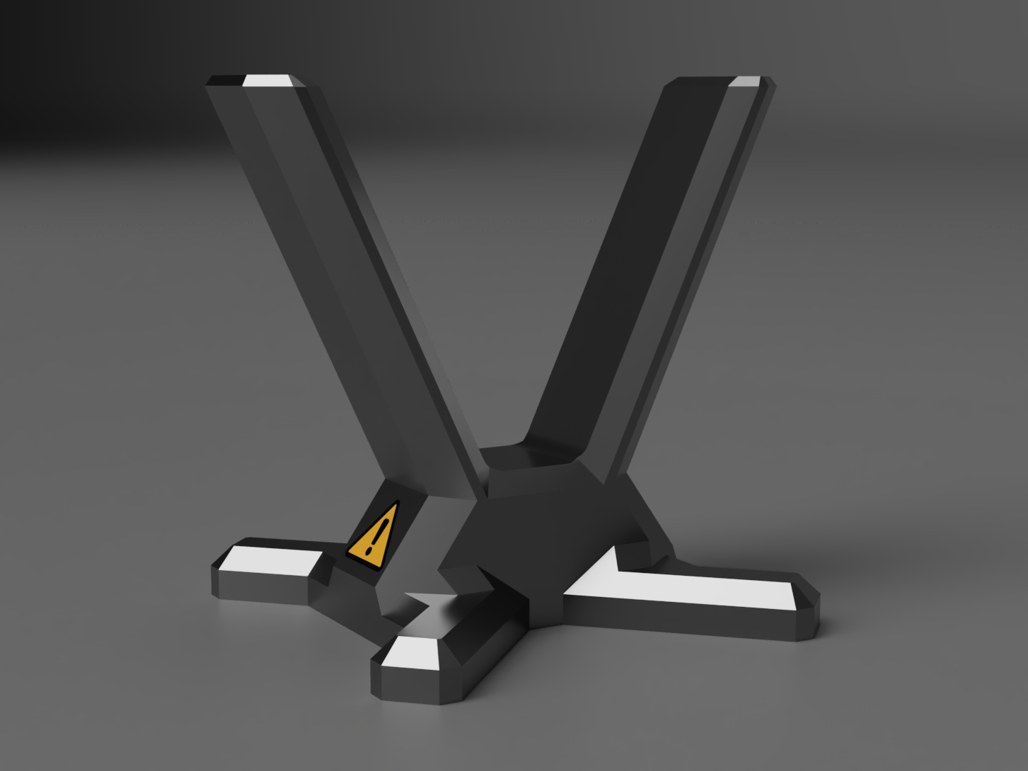 Rocket Cradle with Embedded Warning Sign