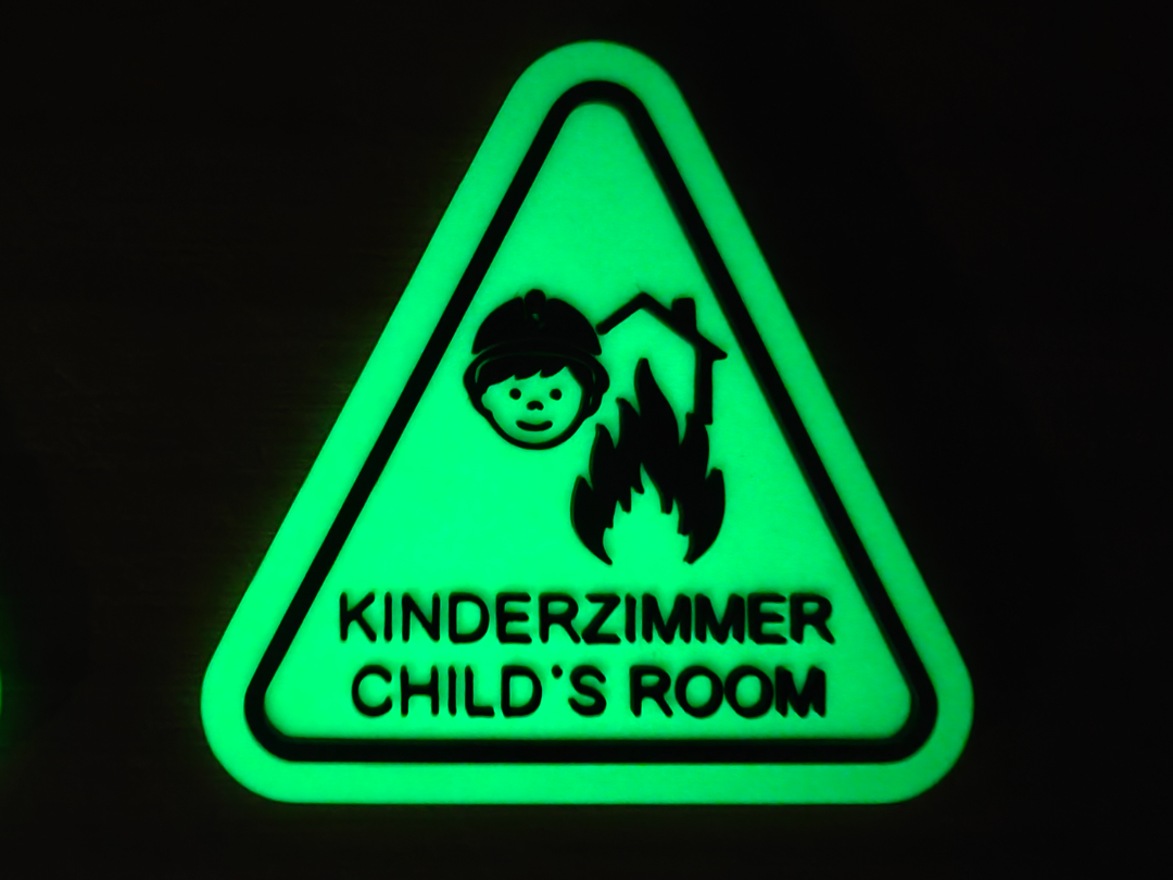 Kinderfinder für Feuerwehr / Notfallschild Glow