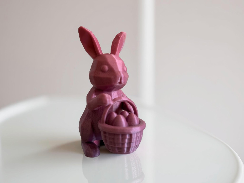 Easter Bunny with Easter Eggs basket low poly