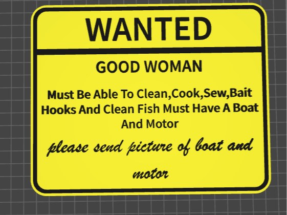 funny sign wanted good woman