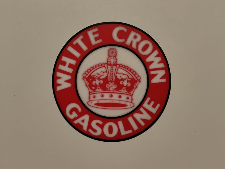 white crown gasoline coaster