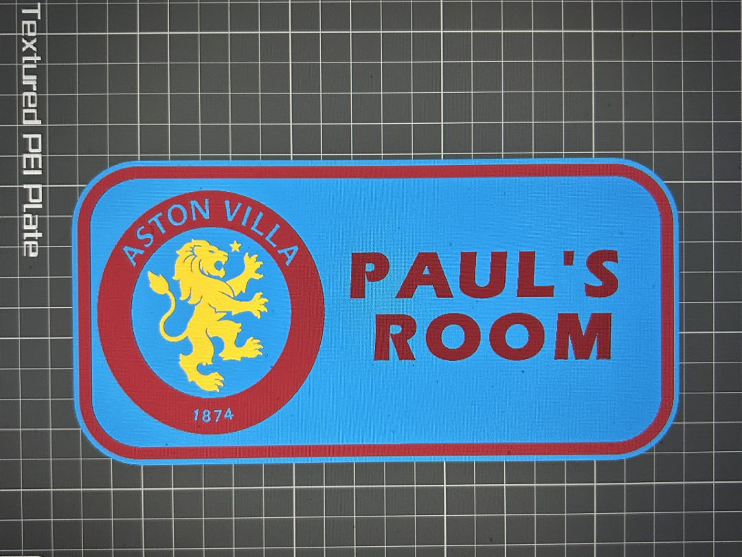 aston villa door name plaque