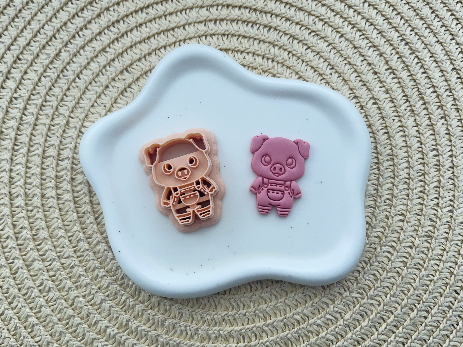 Pig in Overalls Polymer Clay Cutter