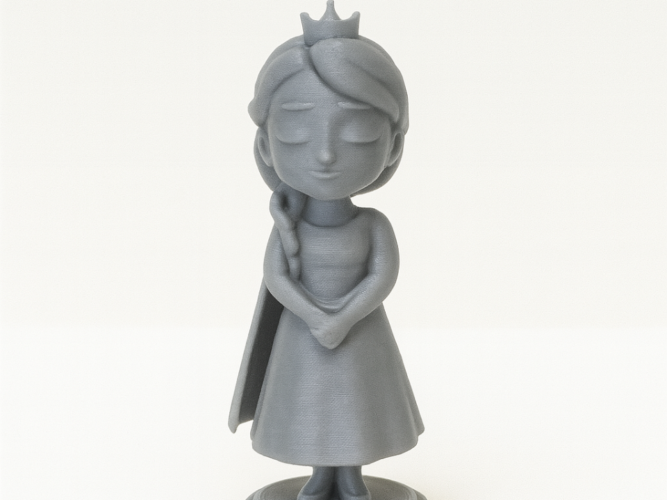 Princess Figurine with Crown and Braid