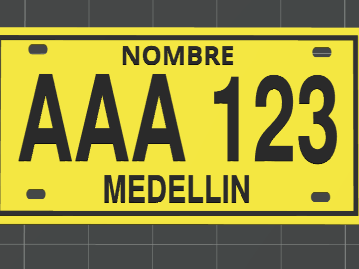 Matrícula de carro y moto de Colombia - Placa