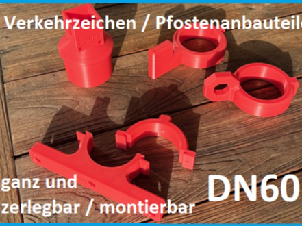 Verkehrzeichen / Pfosten Elemente Absicherung DN60