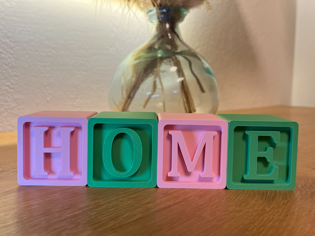 HOME – 3D Buchstabenwürfel | Deko, & Geschenkidee