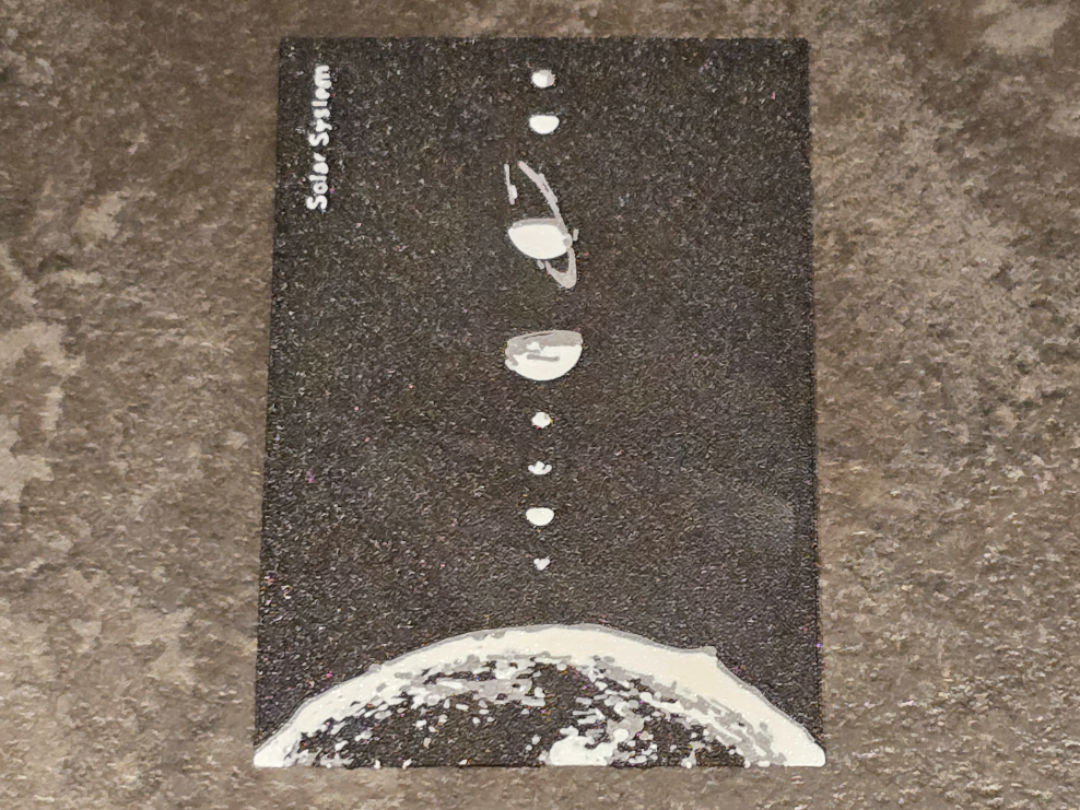 Wall Art Solar System Black and White
