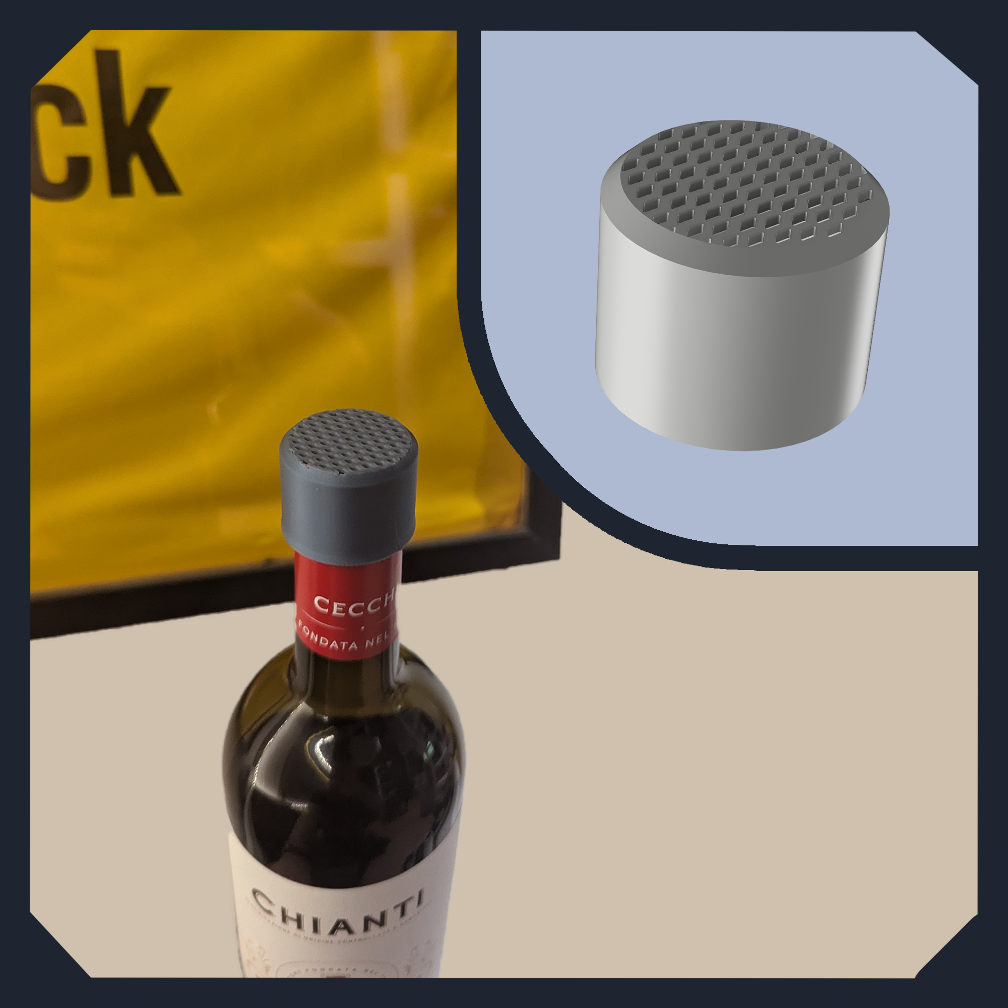 aerating bottle cover (wine)