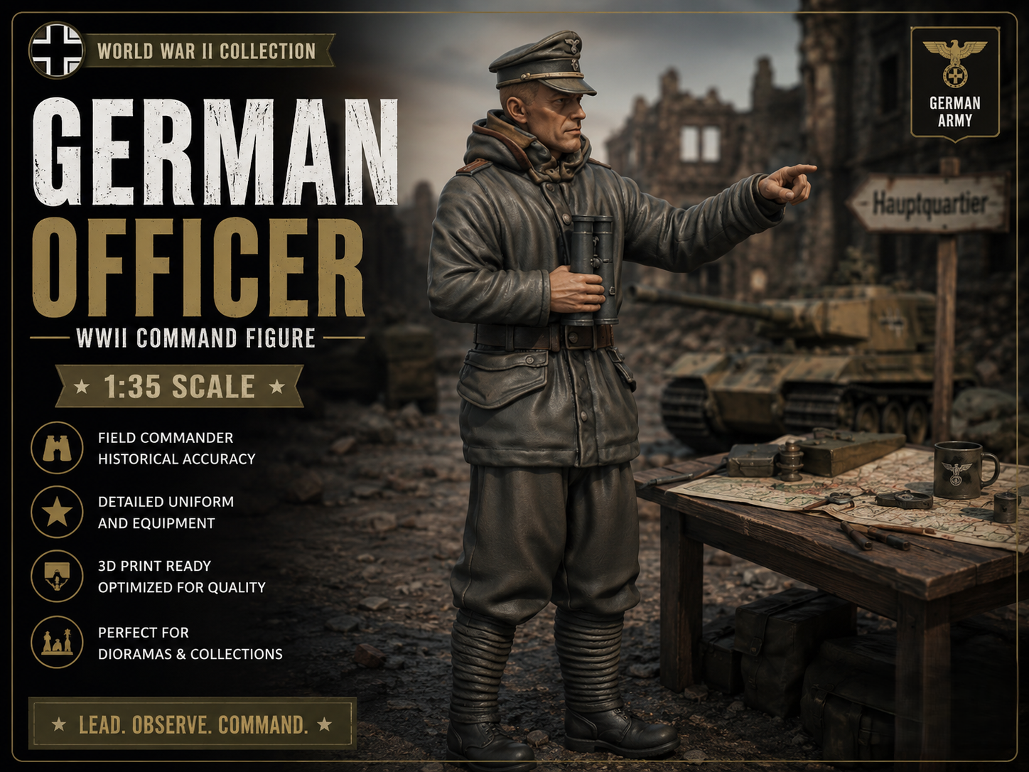 German Officer – WW2 Command Figure