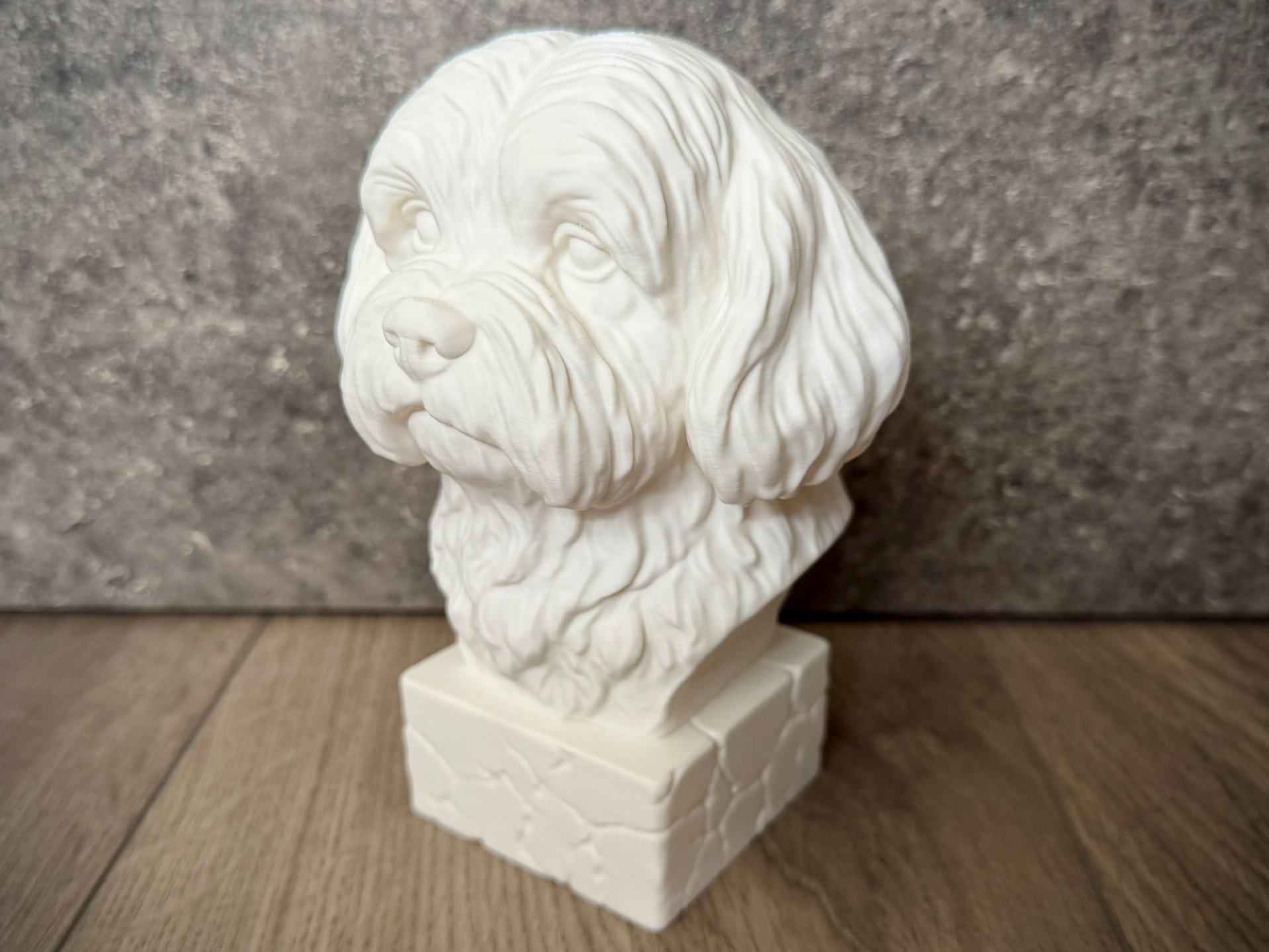 Maltese Shih Tzu Detailed Dog Bust
