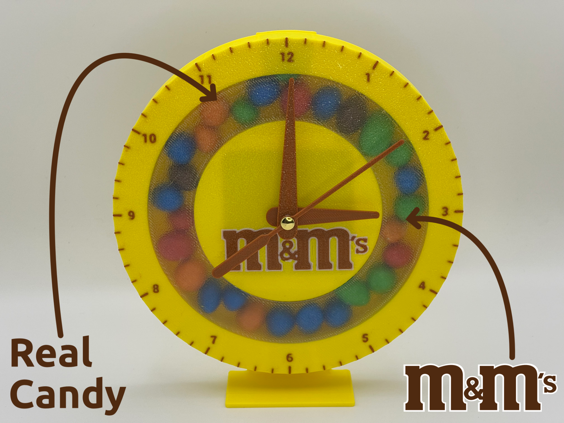 Peanut M&M's Filled Clock