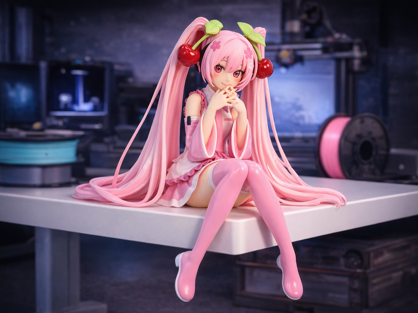 Hatsune Miku Sakura - Cute Sitting Figure
