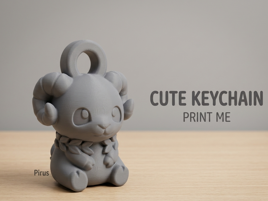 Cute Ram Creature Keychain