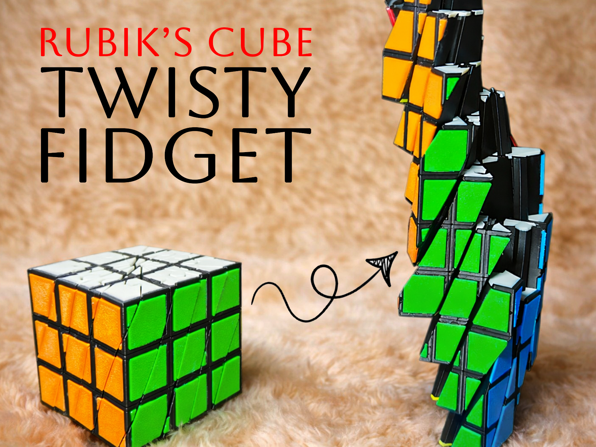 Rubik's Cube Twisty Fidget - Single AMS Compatible