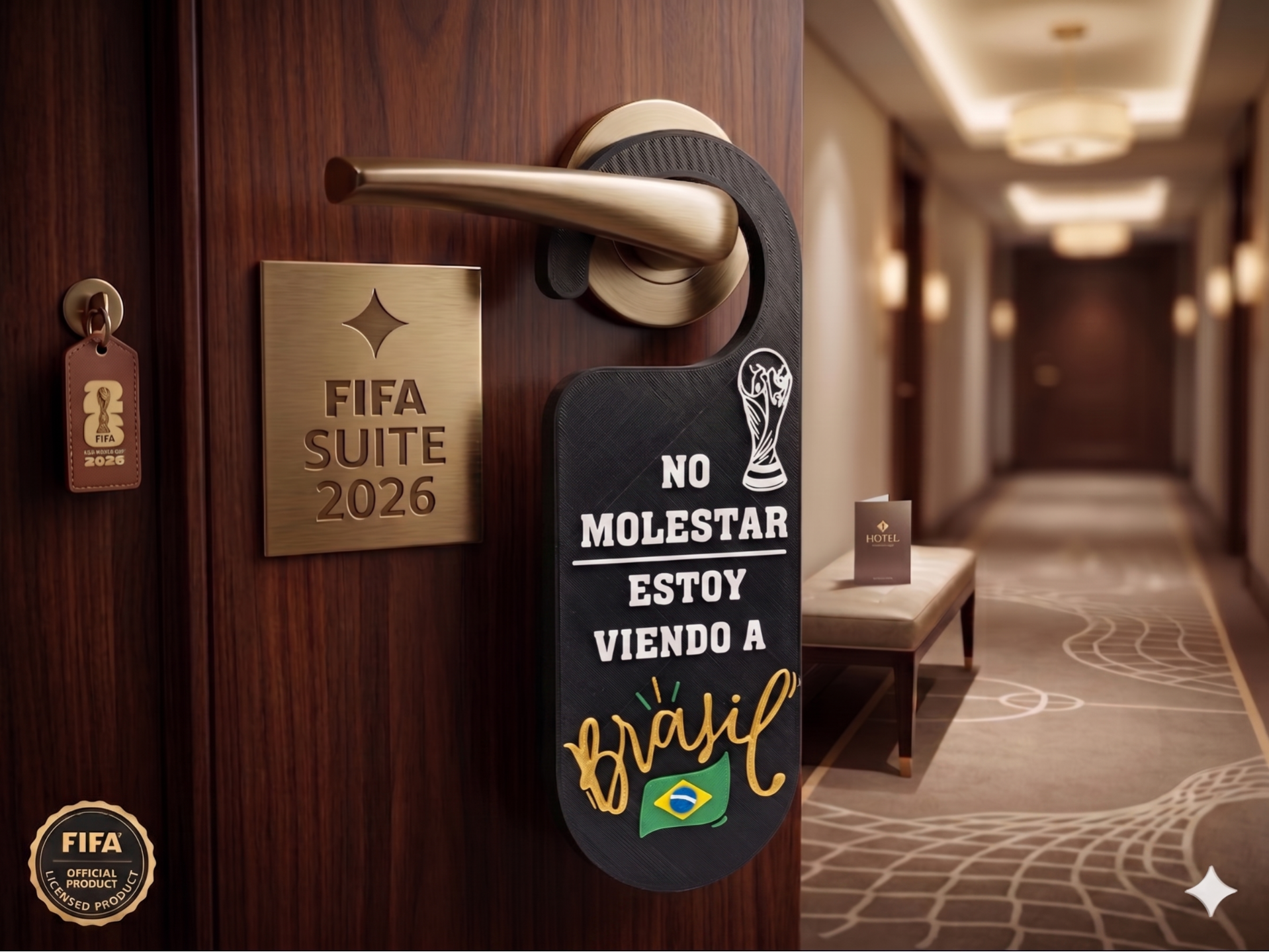 Colgador de Puerta 3D "BRASIL" - Mundial FIFA 2026