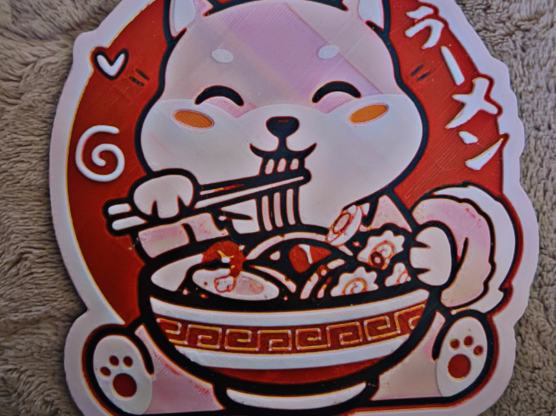 Cute Corgi and His Ramen Hueforge Art