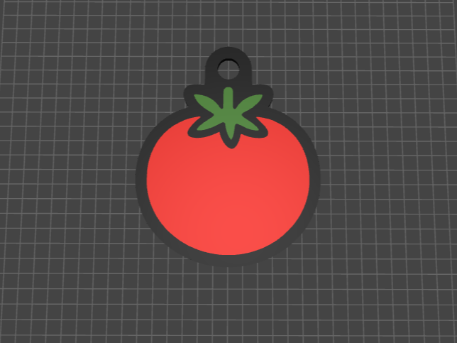 Cartoon Tomato Keychain – 3D Printable Model