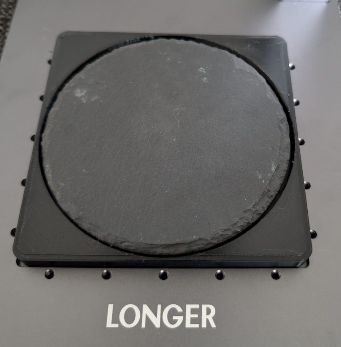 Longer Nano Jig for 10cm round coaster slate wood