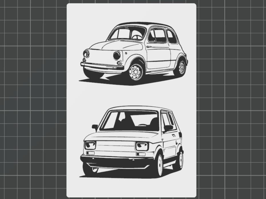 Quadretto Old Fiat 500 126