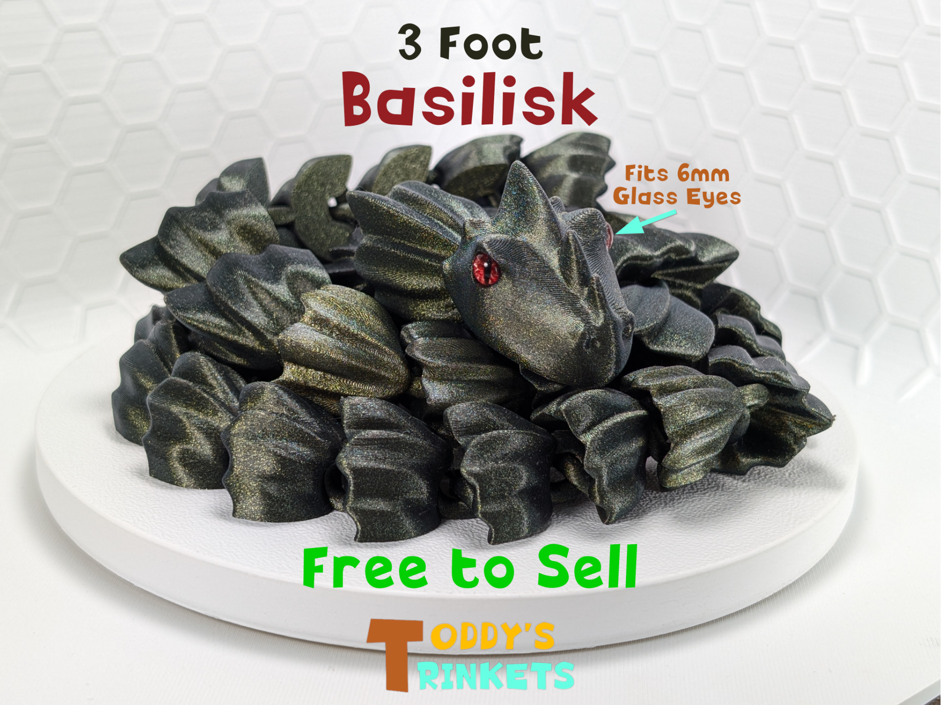 3 Foot Basilisk Flexi (Free Commercial Use)