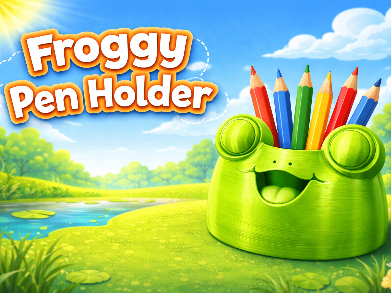 Cute Frog Pen Holder – Fun Desk Organizer for Kids