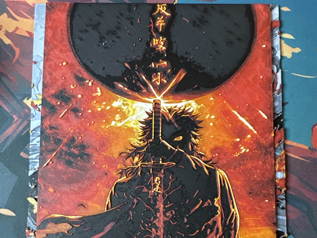Hueforge rengoku kneeling (demon Slayer)