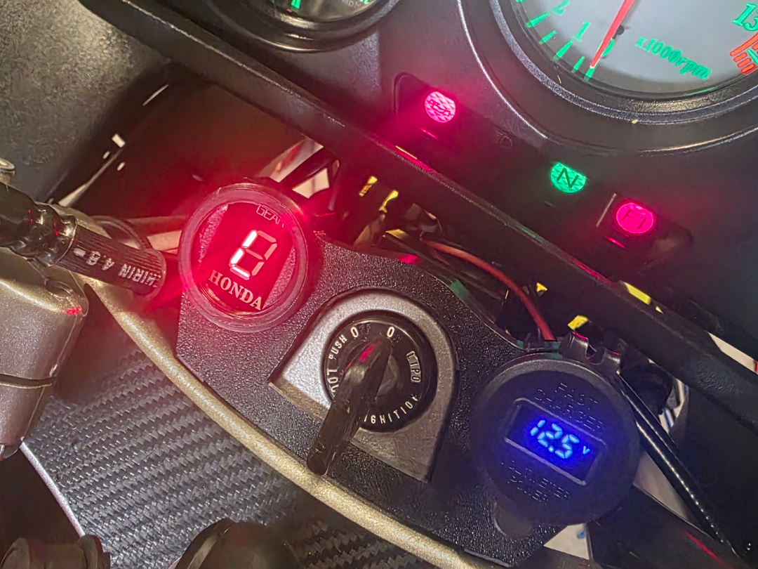 Gear and voltmeter holder for Honda VFR 5th Gen