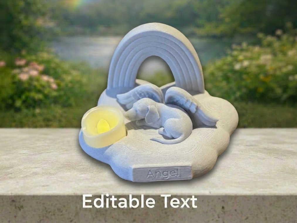 Angel Dachshund on Cloud Rainbow Memorial