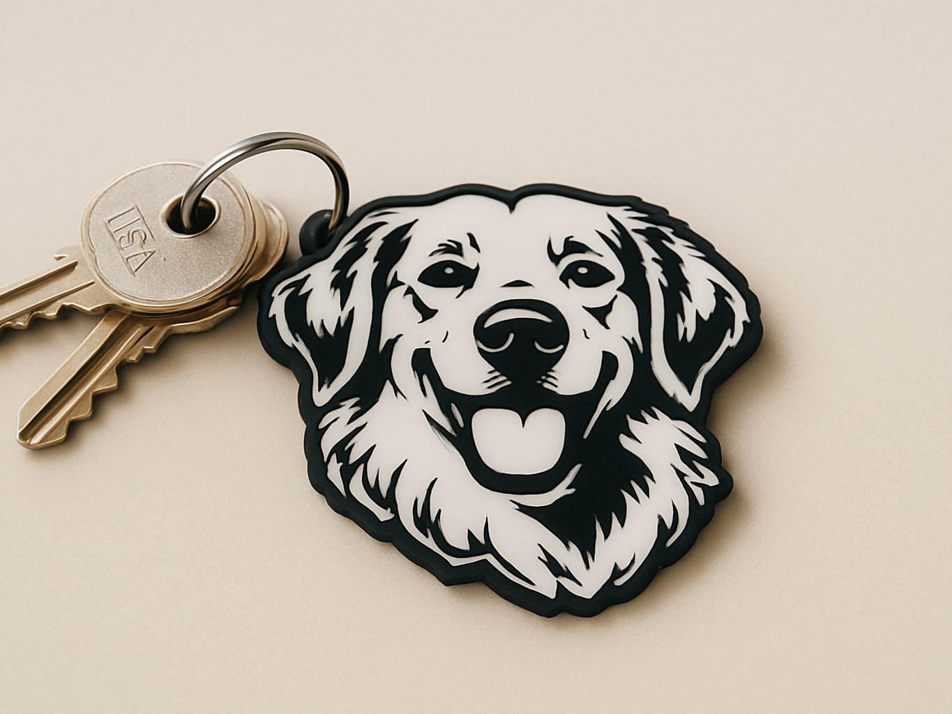 Golden Retriever keychain