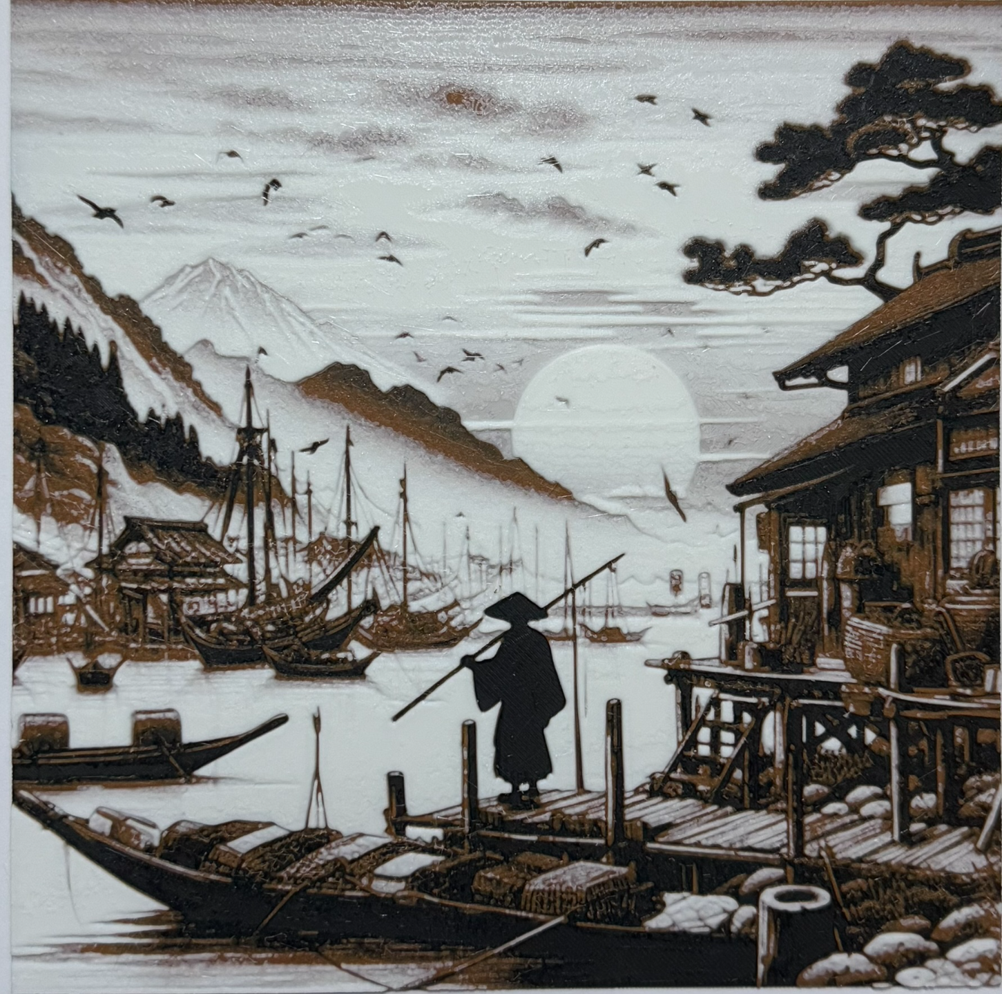 Japanese fishing village hueforge 200x200