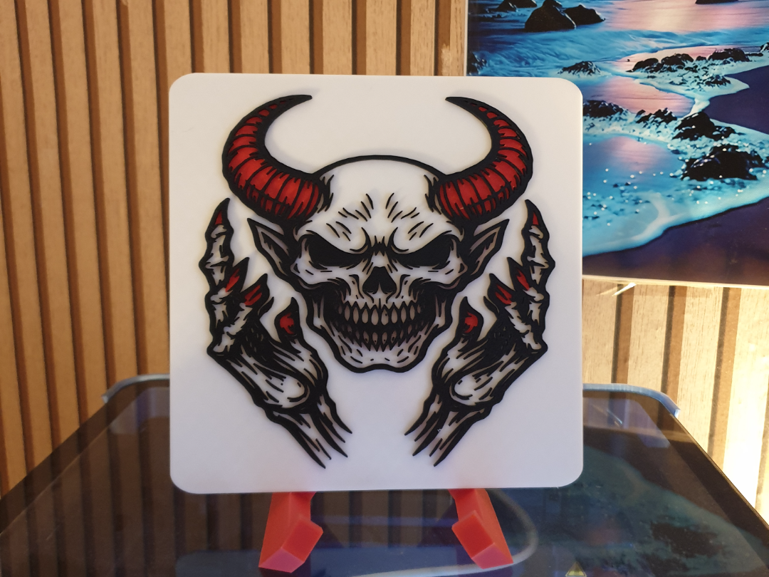 Demon skull plaque #2