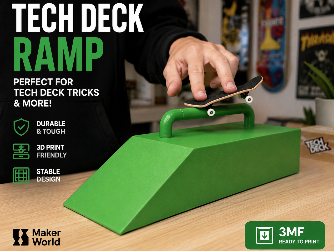Tech Deck Ramp with Rail