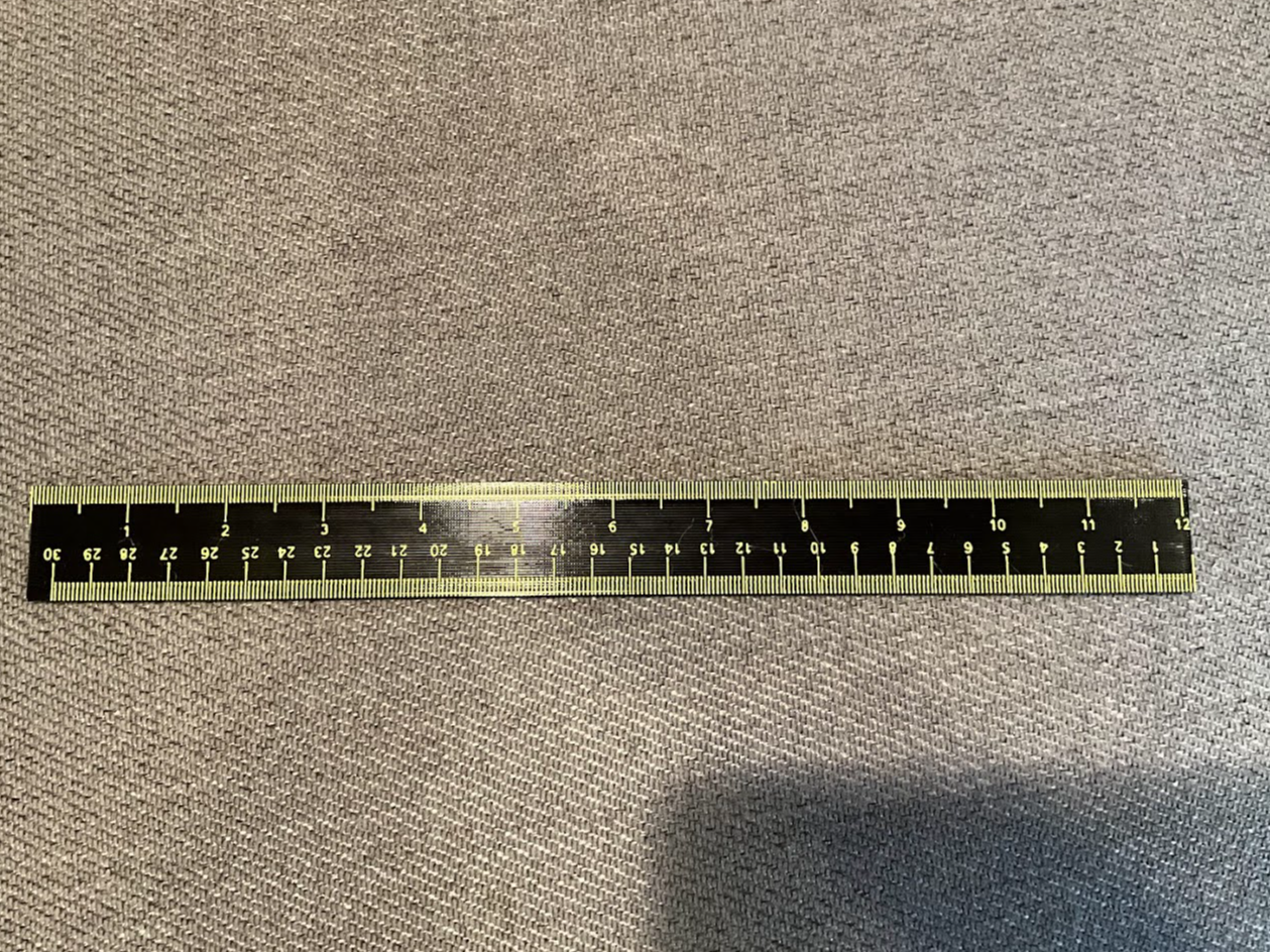 Ruler with Inches and Millimeters