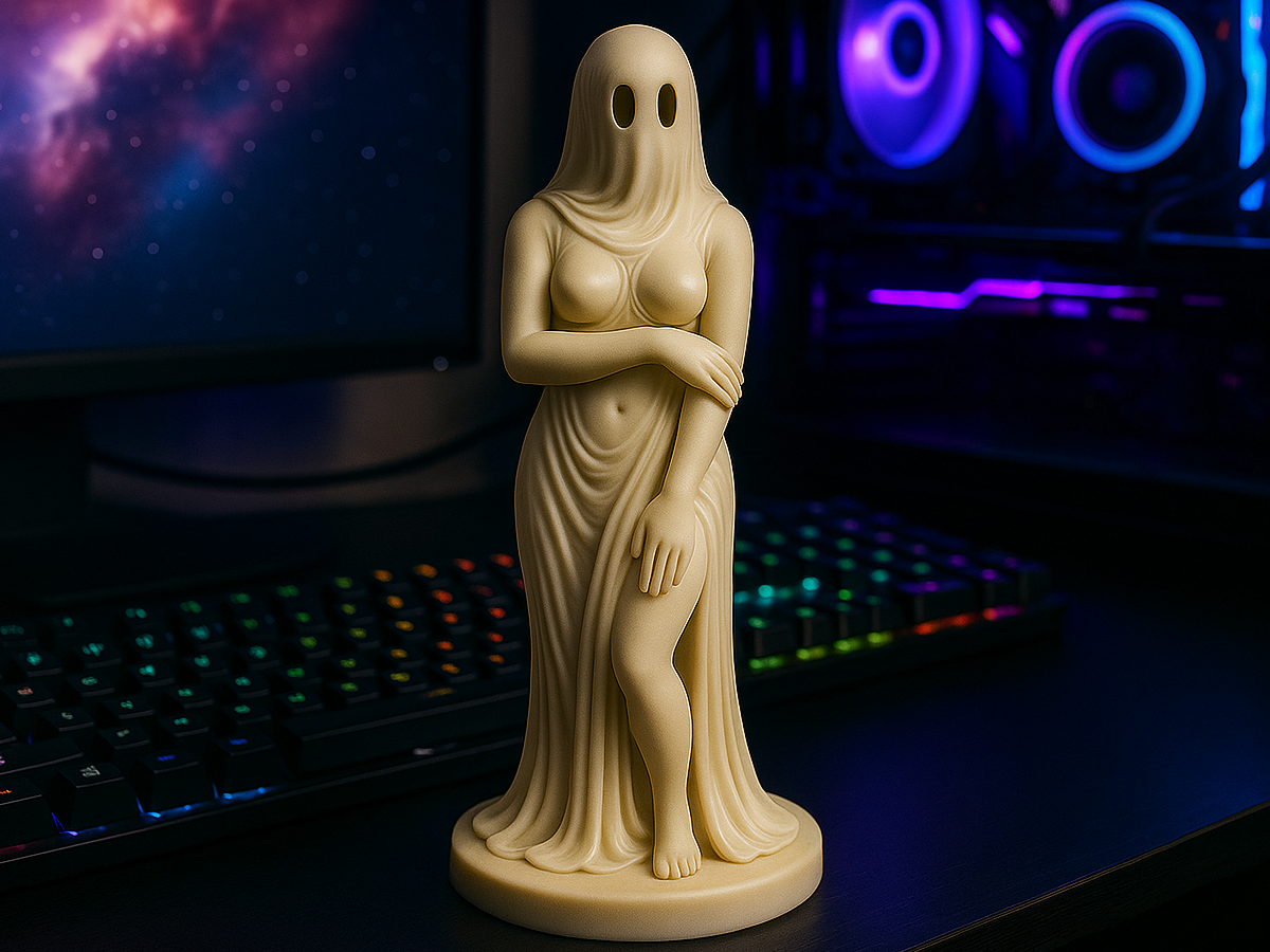 Veiled Ghost Figurine Sculptural Halloween Statue