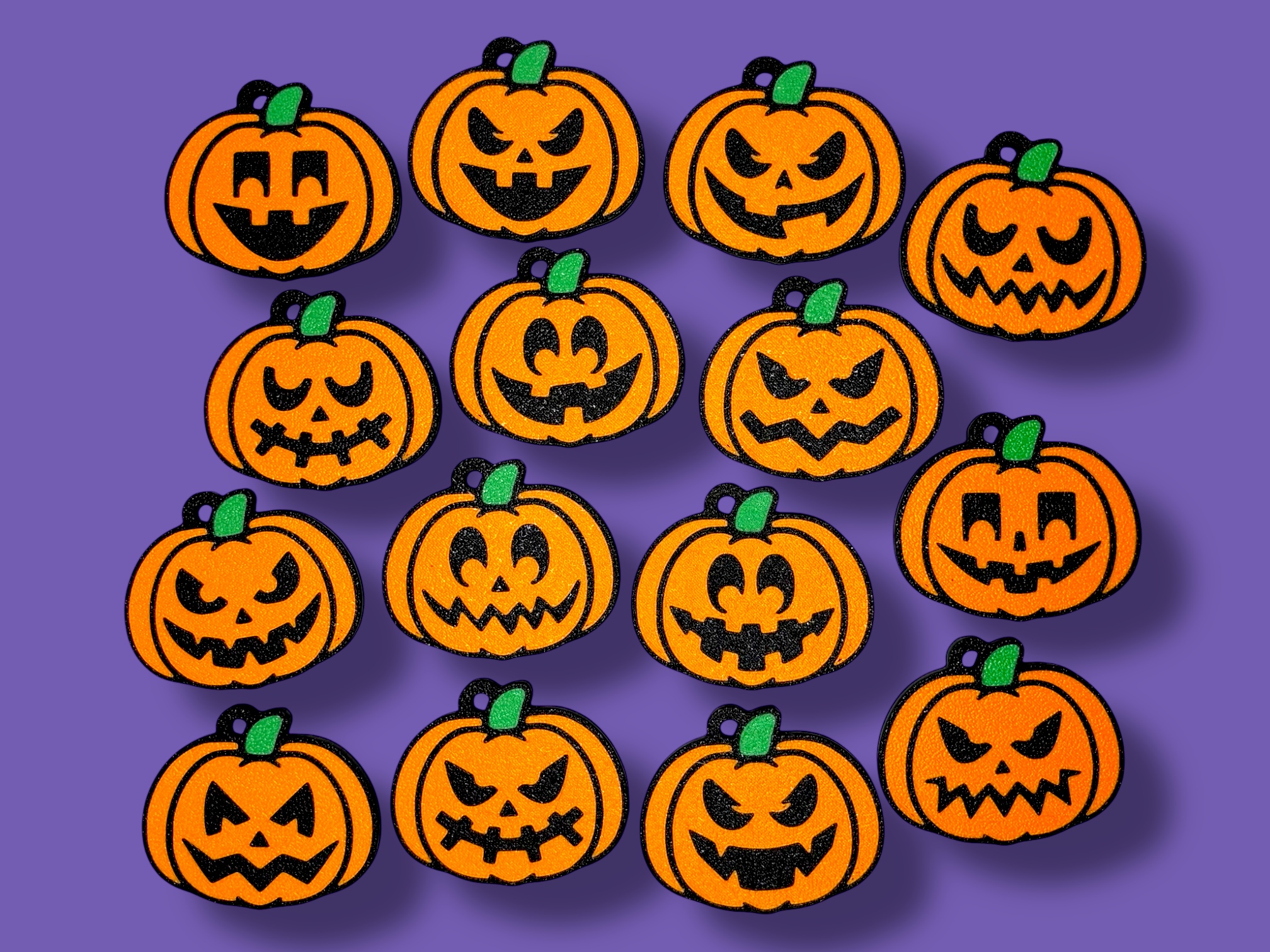 Halloween Jack-o’-Lantern – Keychain & Charm Set