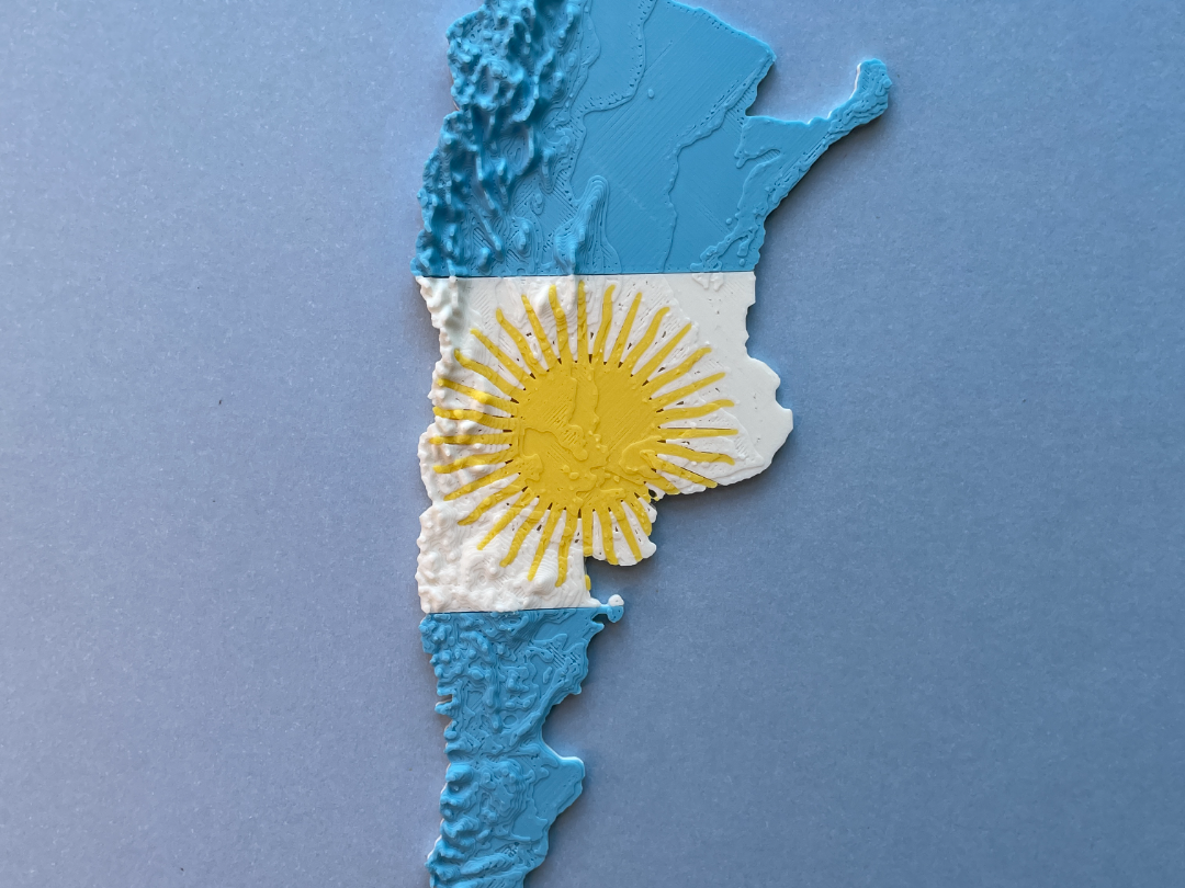 Argentina topography flag model