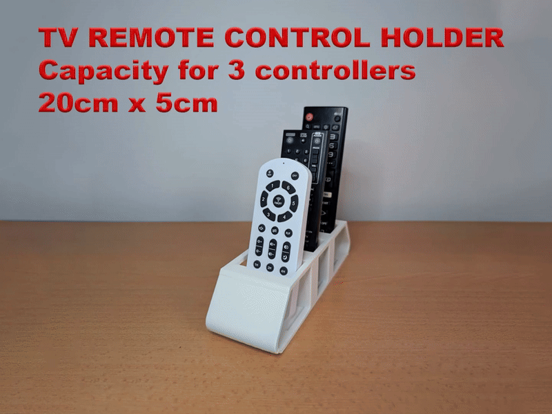 Minimalist 3-Slot Remote Holder (Print-in-Place)